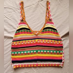 Alice + Olivia multi colored laced tank